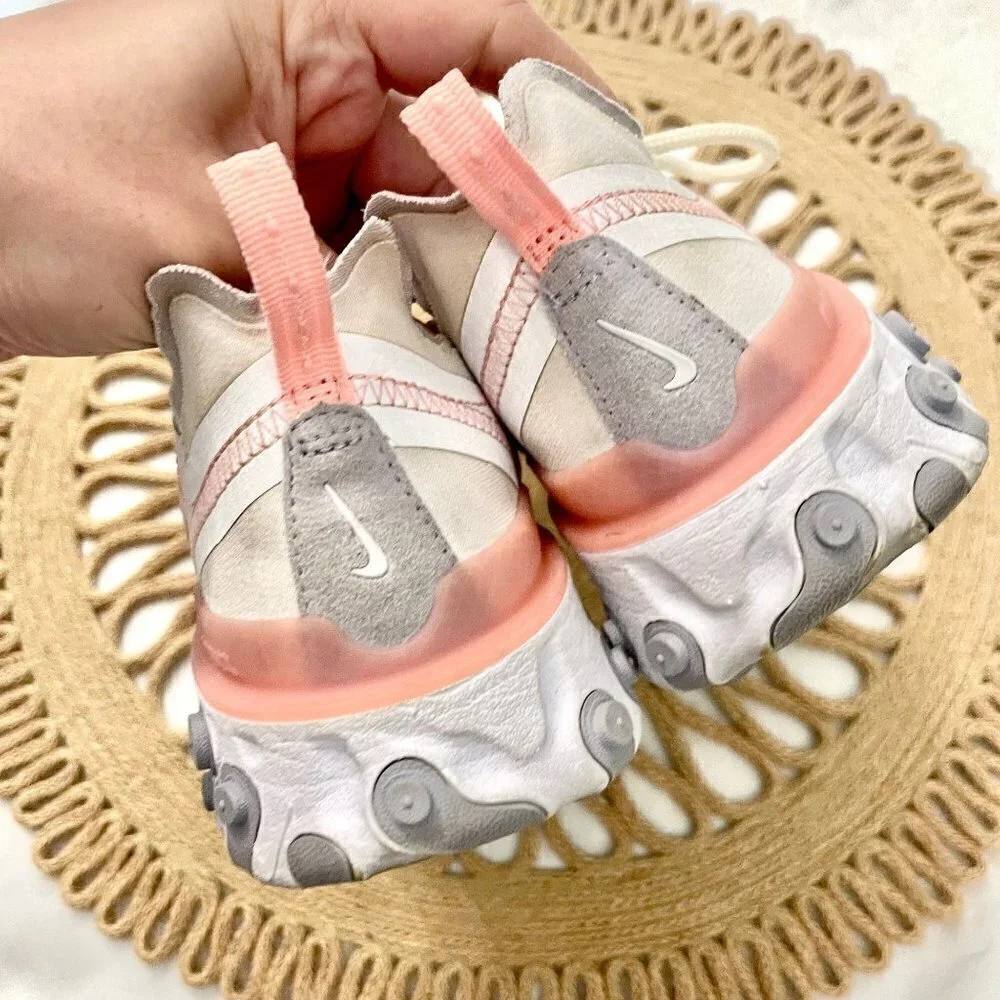 Nike React Element 55 Sneakers  Pale Pink Washed Coral Women's Size 6 BQ2728-601